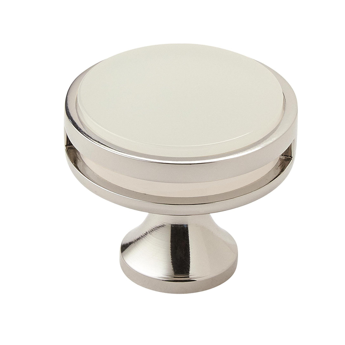 Amerock Cabinet Knob Polished Nickel/Frosted 1-3/8 inch (35 mm) Diameter Oberon 1 Pack Drawer Knob Cabinet Hardware