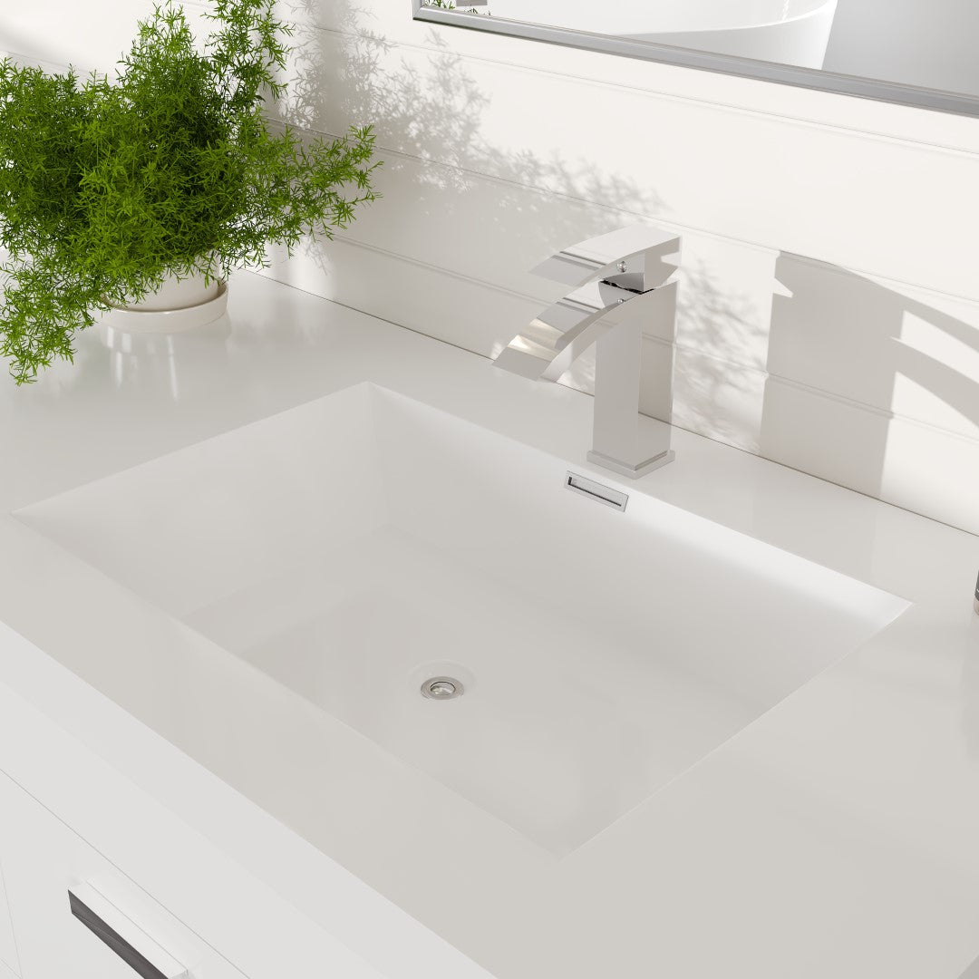 Lugano 72 in. White Wall Mount Double Sink Bath Vanity with Acrylic Top and Integrated Sinks