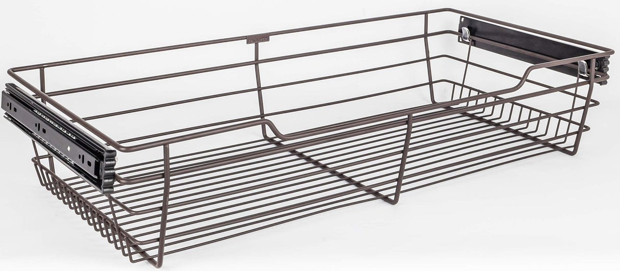 Hardware Resources POB1-16296ORB Dark Bronze Closet Pullout Basket with Slides 16"D x 29"W x 6"H