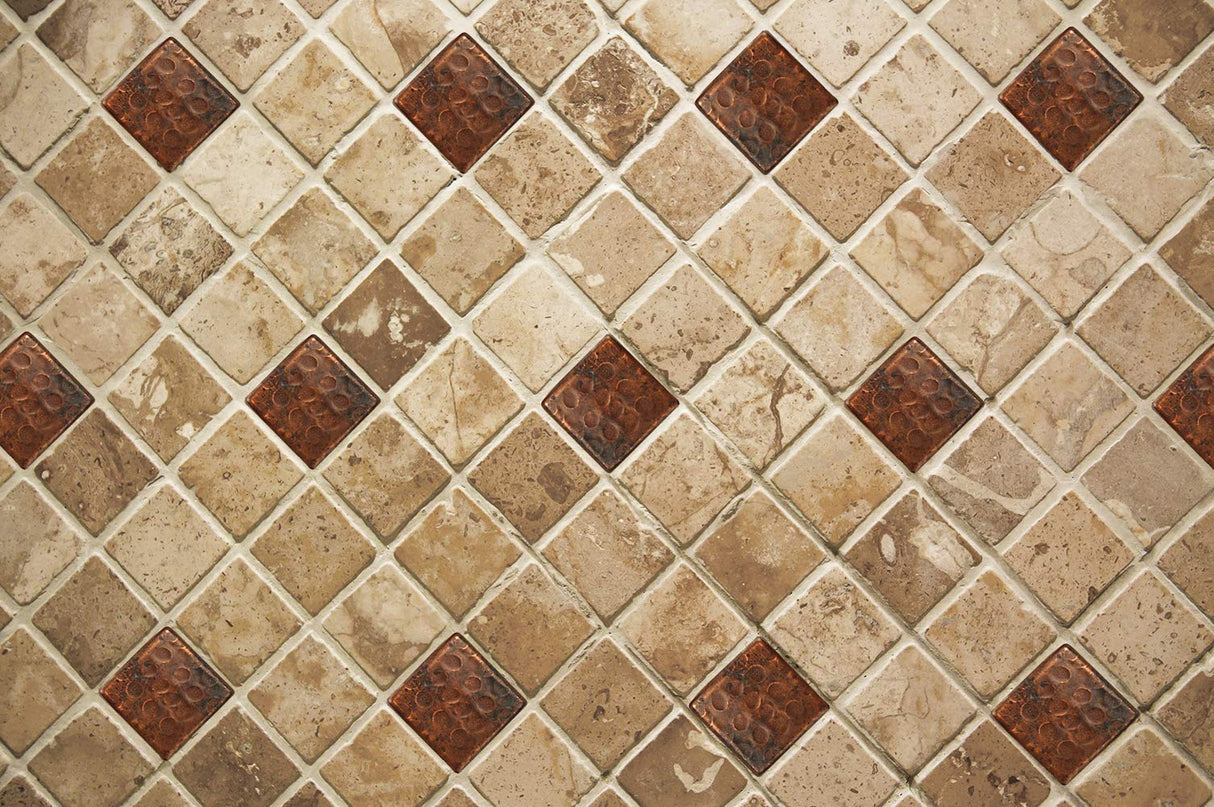 Premier Copper Products T2DBH 2-Inch by 2-Inch Hammered Copper Tile, Oil Rubbed Bronze