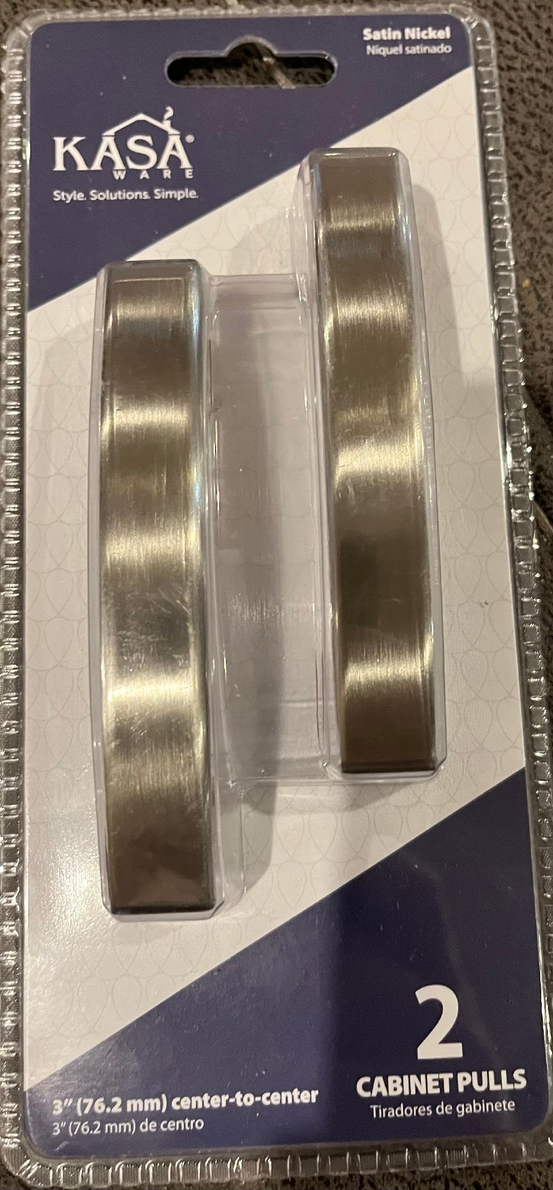 KasaWare K3133SN-2 4" Overall Length Flared Foot Square Pull, 2-pack