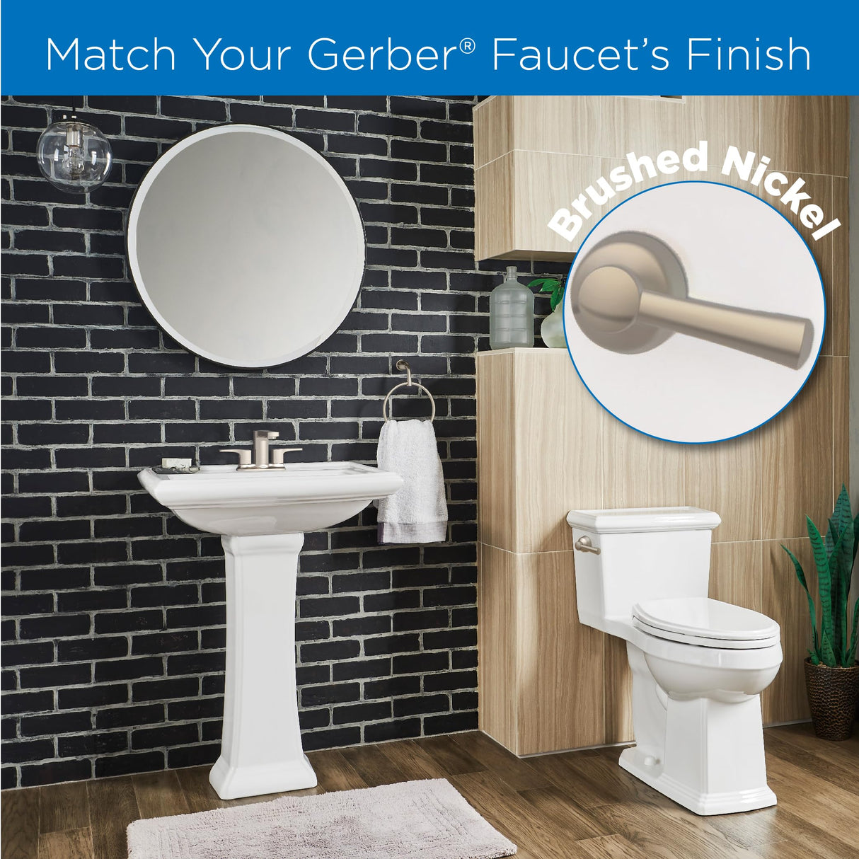 Gerber GA70036054BN Brushed Nickel Universal Tank Levers