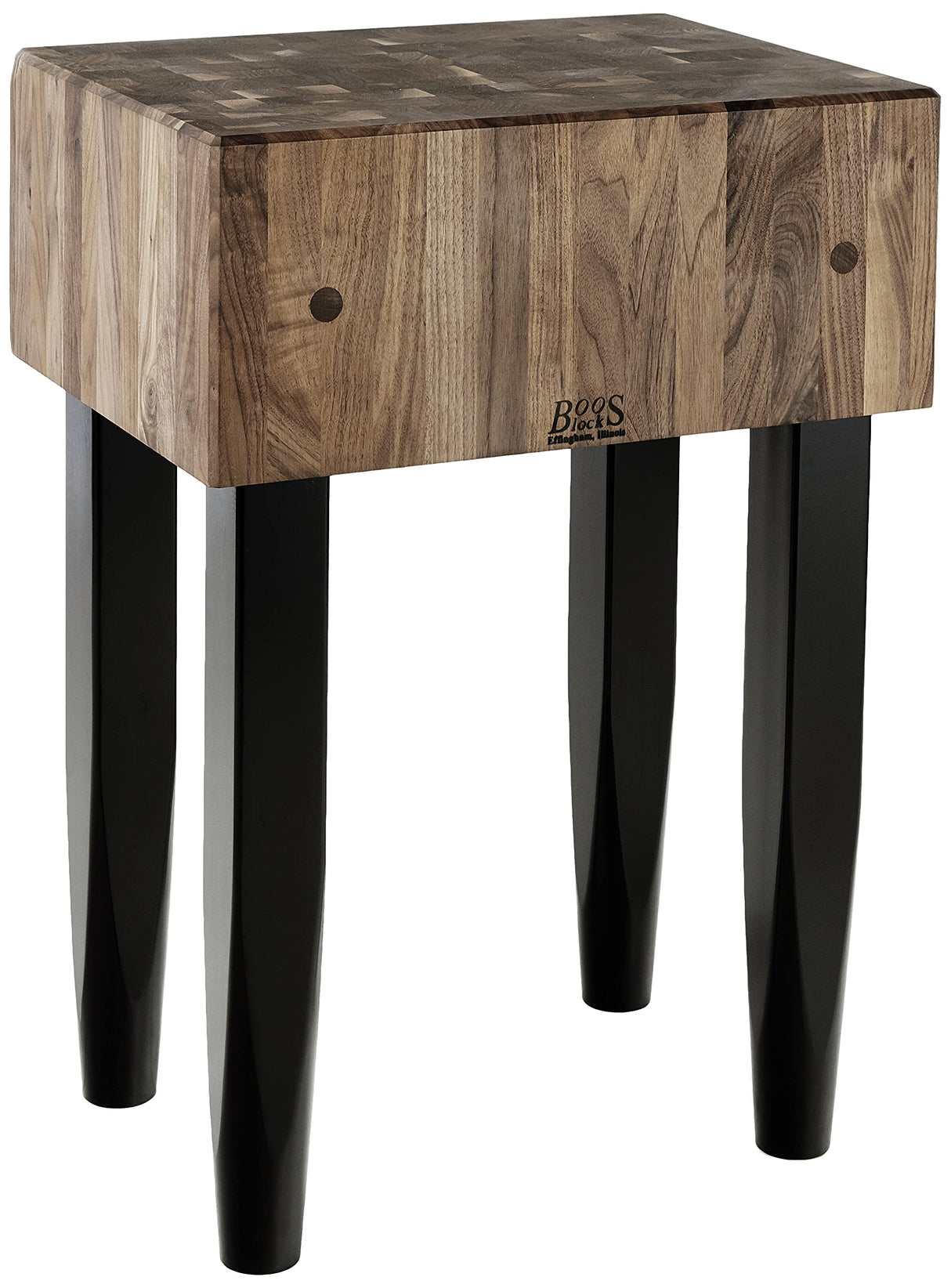 John Boos WAL-PCA2 Pca2 24x18x10" Walnut Butcher Block w/Black Legs WAL PCA BLOC 24X18X10CRM BLACK LEGS