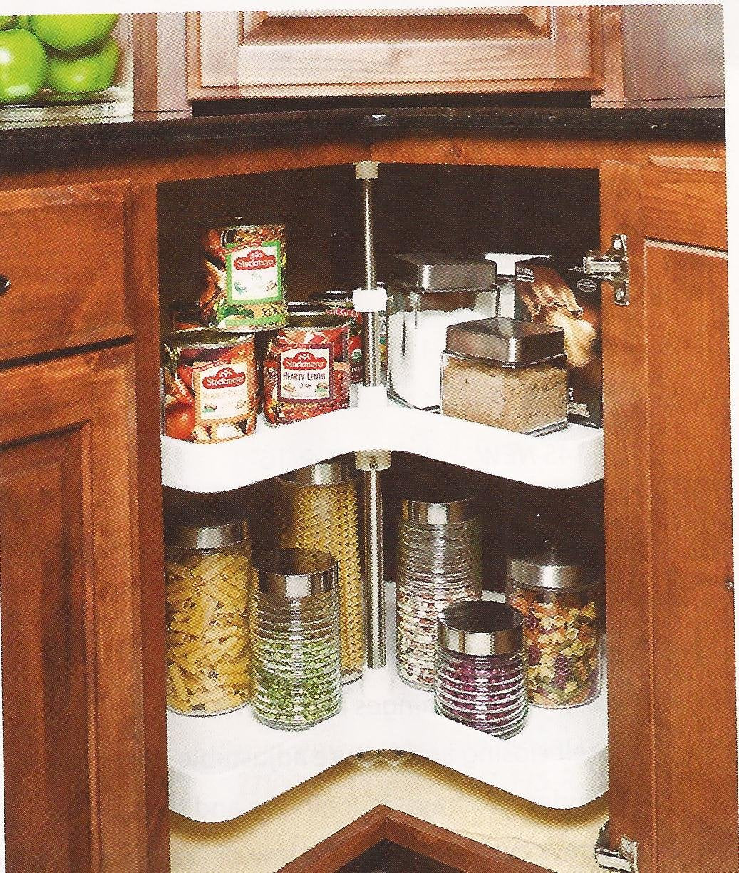 Hardware Resources PLSK228 28" Kidney Two-Shelf Plastic Lazy Susan Set