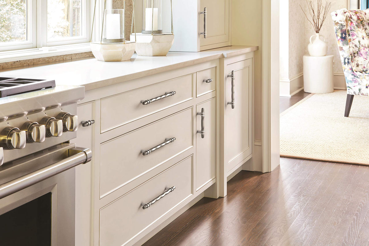 Amerock Cabinet Pull Satin Nickel/Polished Chrome 8 inch (203 mm) Center-to-Center London 1 Pack Drawer Pull Drawer Handle Cabinet Hardware