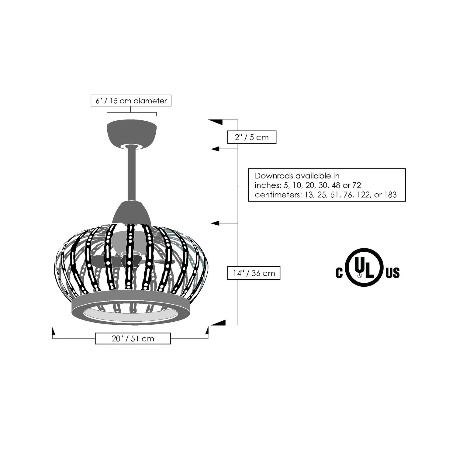 Matthews Fan DM-MWH Dana ceiling fan pendant in Matte White finish.