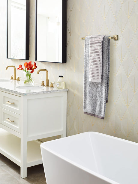 Amerock BH36093BBZ Golden Champagne Towel Bar 18 in (457 mm) Towel Rack Stature Bathroom Towel Holder Bathroom Hardware Bath Accessories