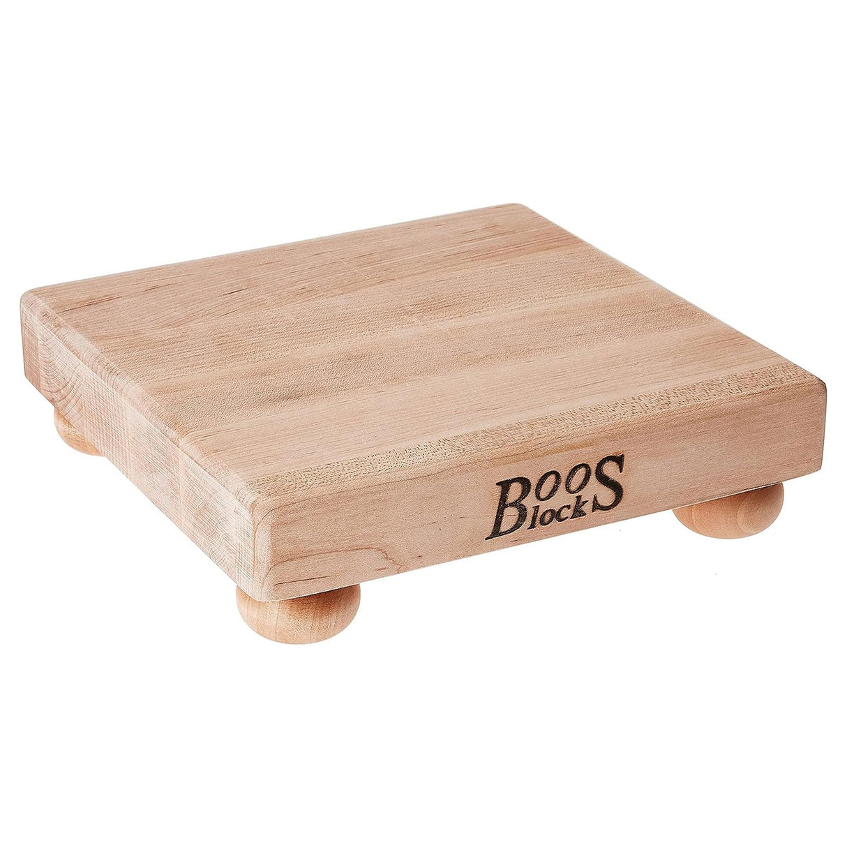 John Boos B9S Small Maple Cutting Board for Kitchen Prep 9 x Inches, 1.5 Inches Thick Edge Grain Square Charcuterie Block with Wooden Bun Feet 09X09X1.5 MPL-EDGE GR-MPL BUN FT