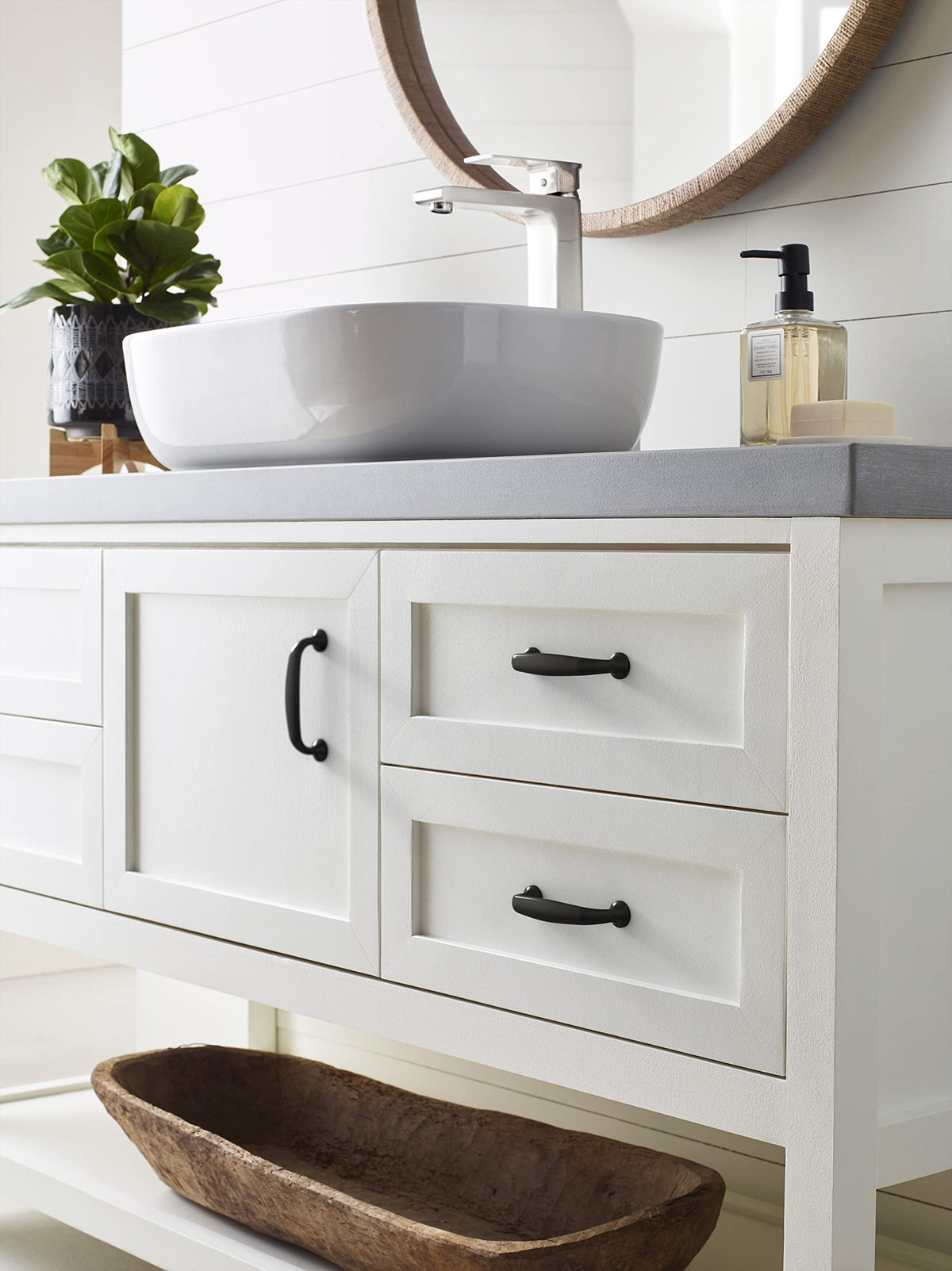 Amerock BP37395FB Matte Black Cabinet Pull 3 in (76 mm) Center-to-Center Cabinet Handle Renown Drawer Pull Kitchen Cabinet Handle Furniture Hardware