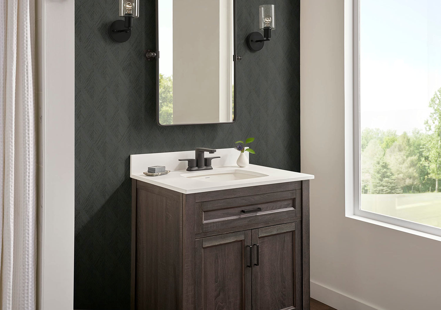 Gerber D307070BS Tribune Two Handle Centerset Bathroom Faucet - Satin Black