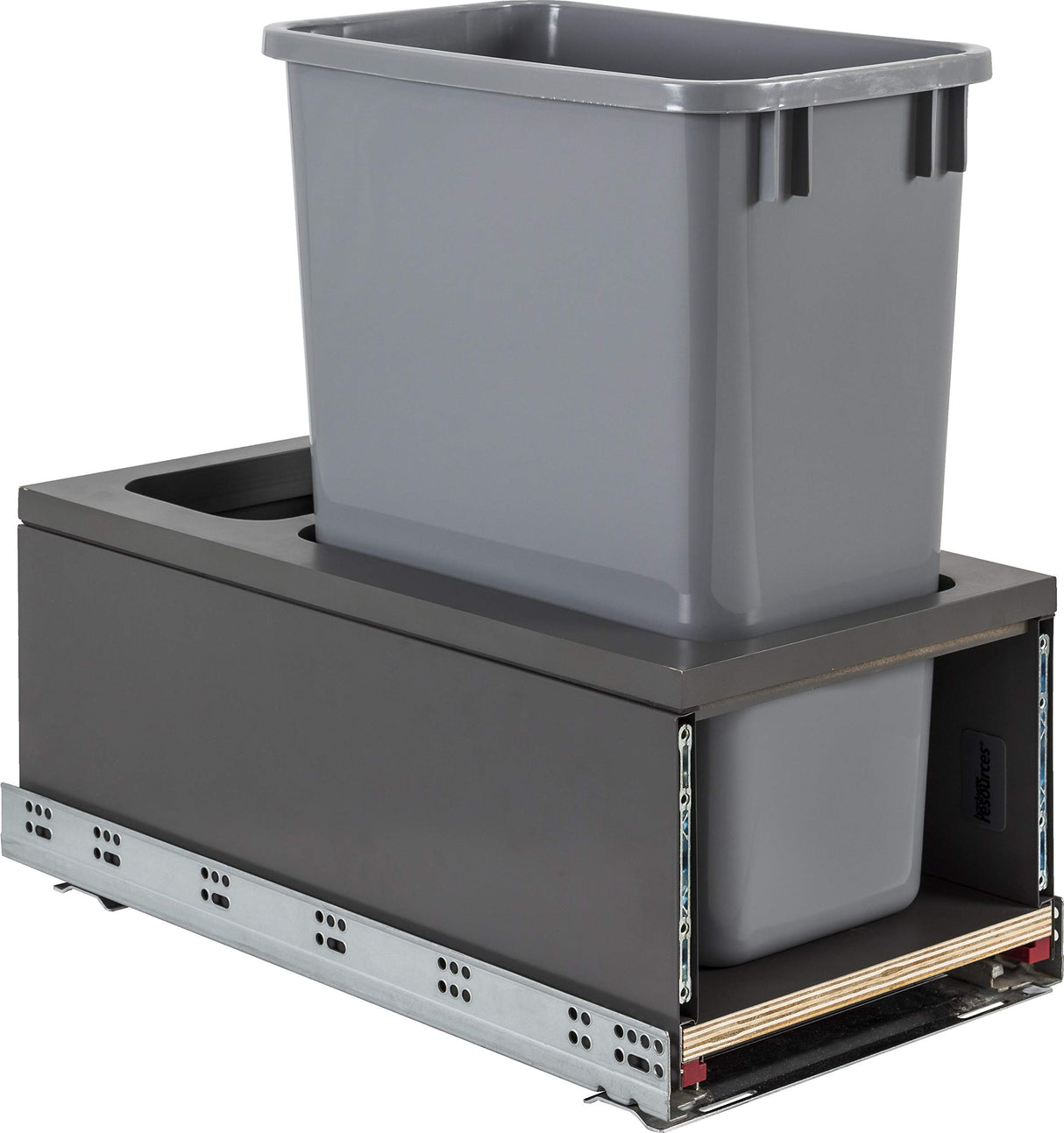 Hardware Resources CAN-MDB5-S35G Single 35 Quart Metal Drawer Box Soft-close Trashcan Pullout