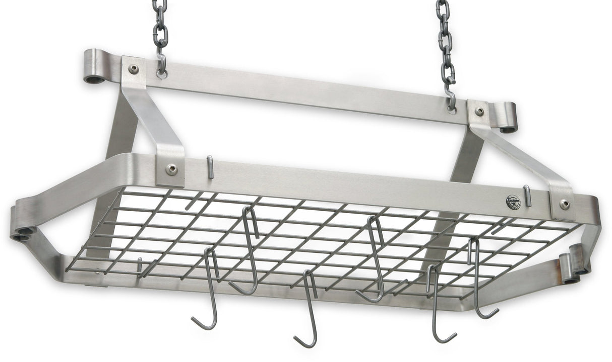 Enclume DR5 SS Retro Rectangle Pot Rack w/ 12 Hooks SS