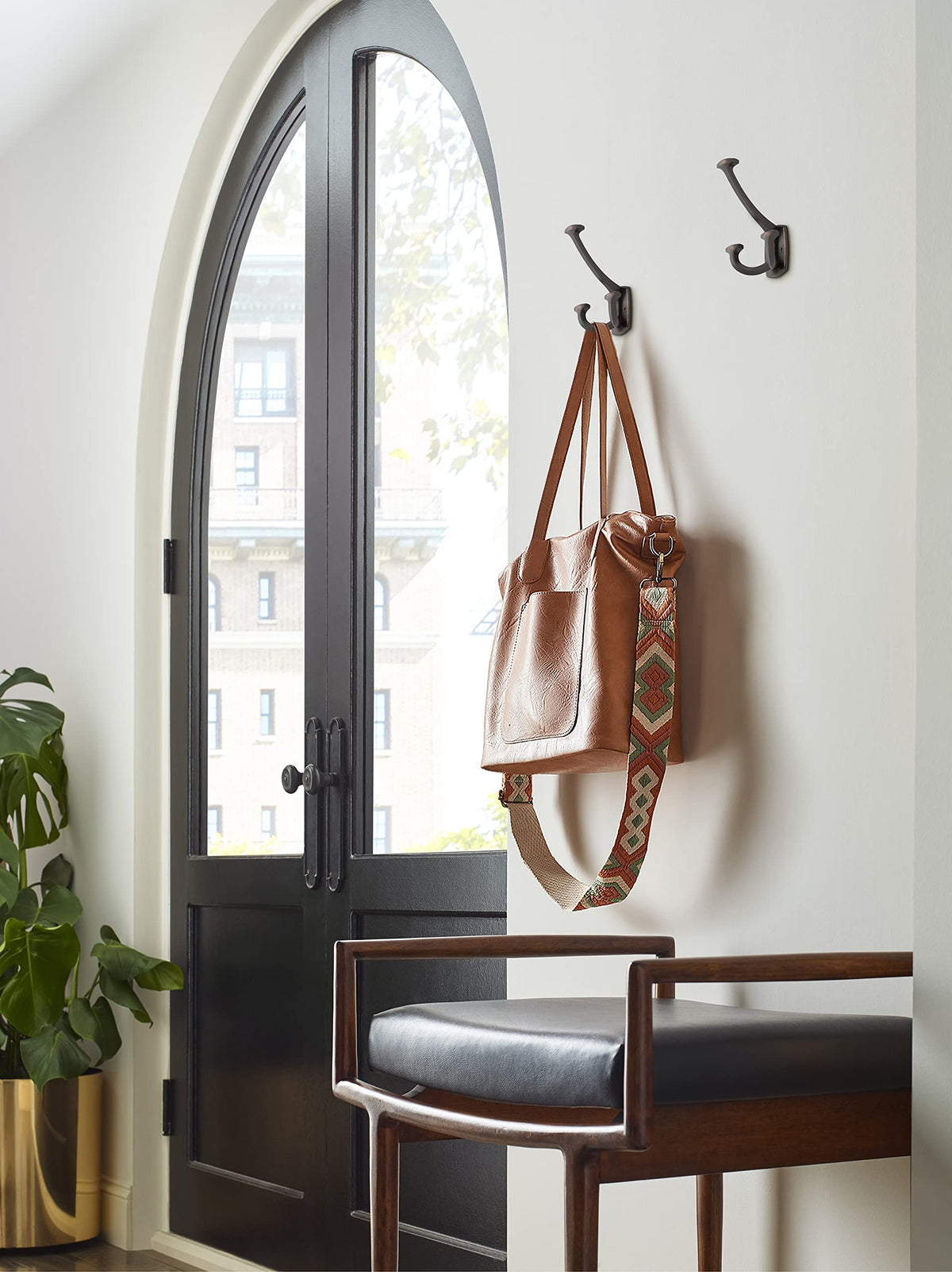 Amerock H37004ORB Vicinity Triple Prong Decorative Wall Hook Oil Rubbed Bronze Hook for Coats, Hats, Backpacks, Bags Hooks for Bathroom, Bedroom, Closet, Entryway, Laundry Room, Office