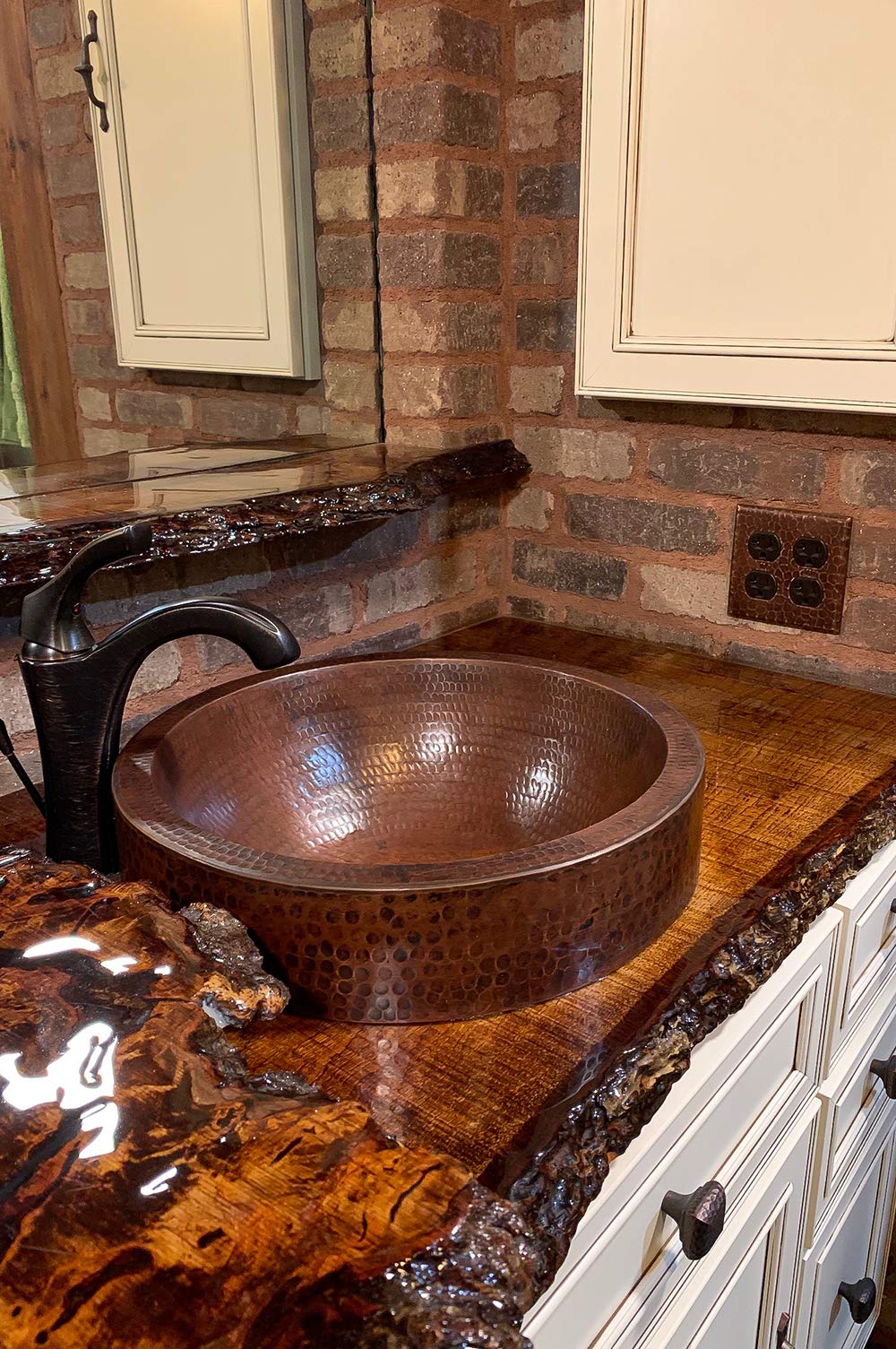 Premier Copper Products SO4 Copper Switch Plate Double Duplex with Four Hole Outlet Cover, Oil Rubbed Bronze