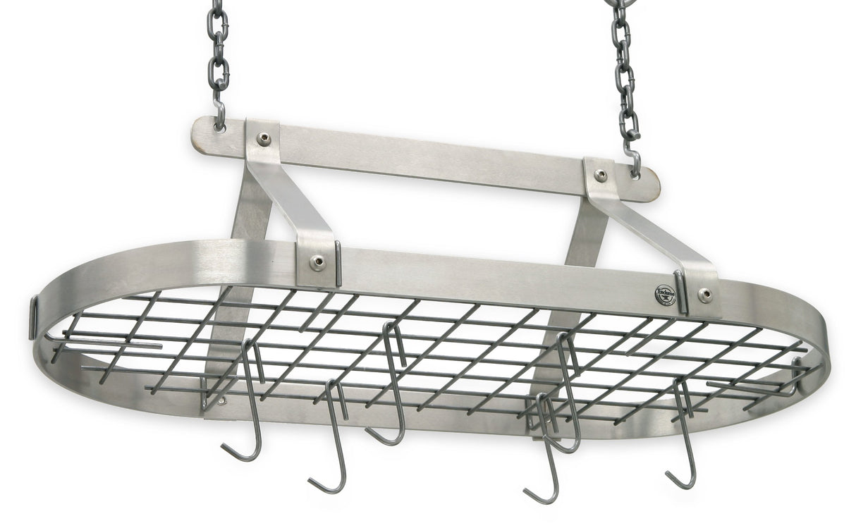 Enclume DR4 SS Classic Oval Ceiling Pot Rack w/ 12 Hooks SS