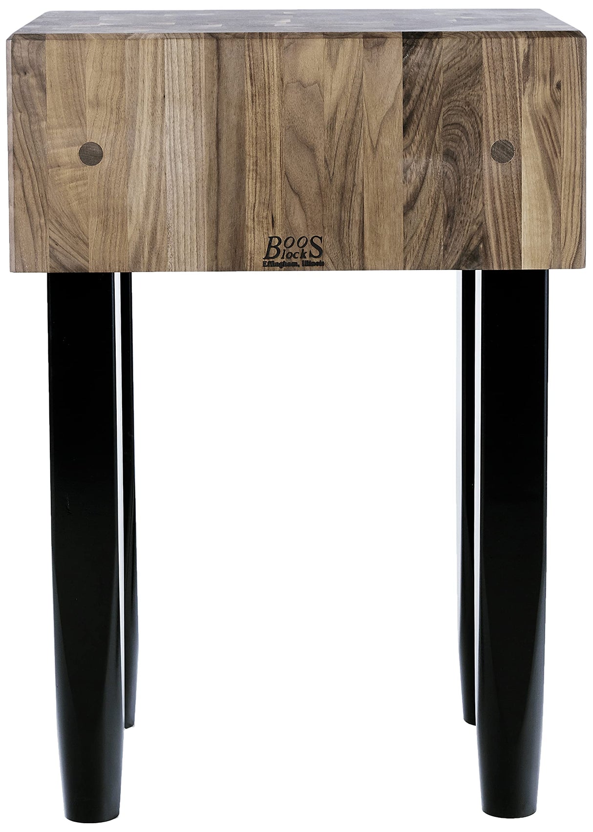 John Boos WAL-PCA2 Pca2 24x18x10" Walnut Butcher Block w/Black Legs WAL PCA BLOC 24X18X10CRM BLACK LEGS