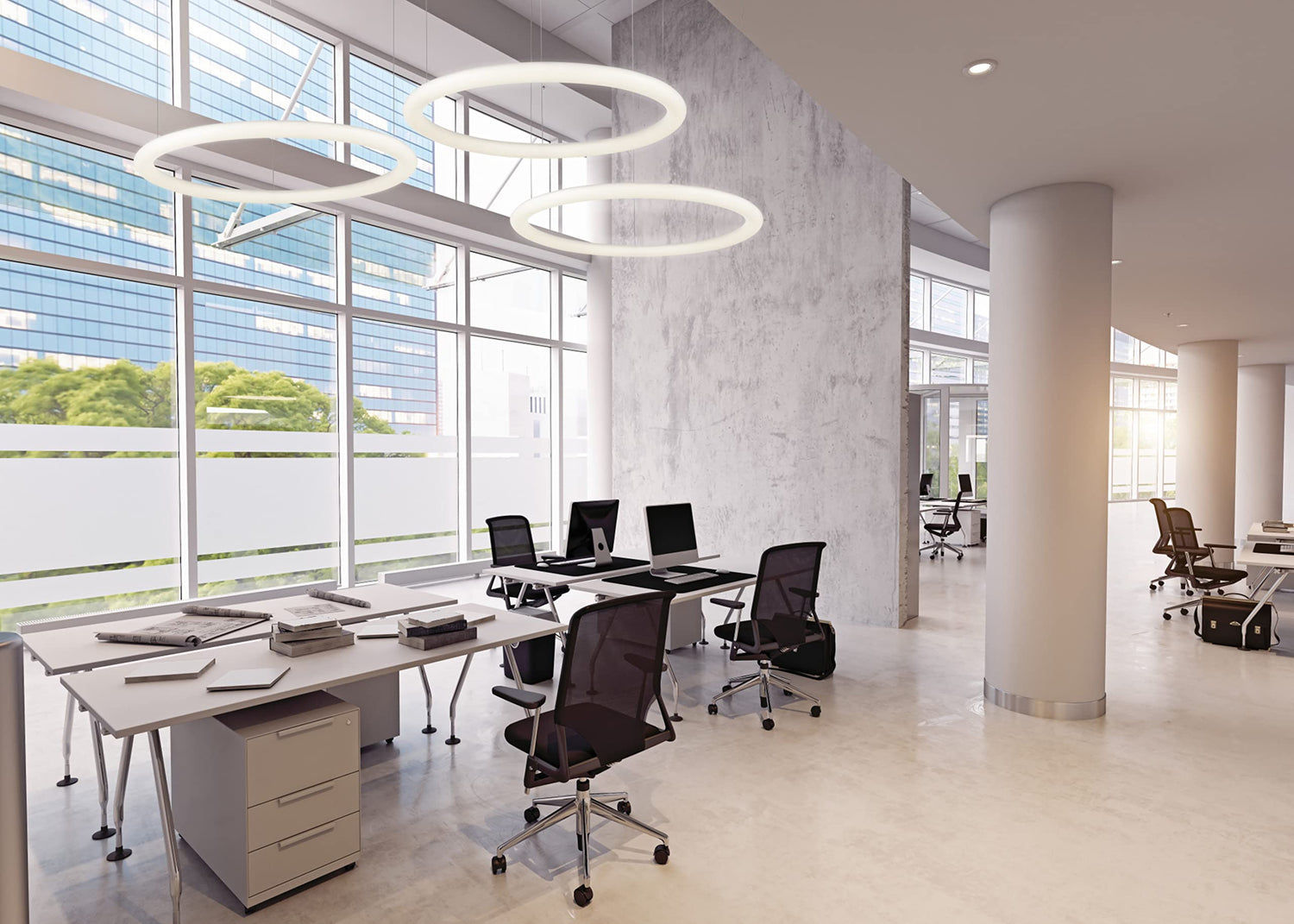 Kuzco PD80332-WH CUMULUS MINOR 32" PD White 120V TRIAC/ELV LED 3000K 90CRI 65W