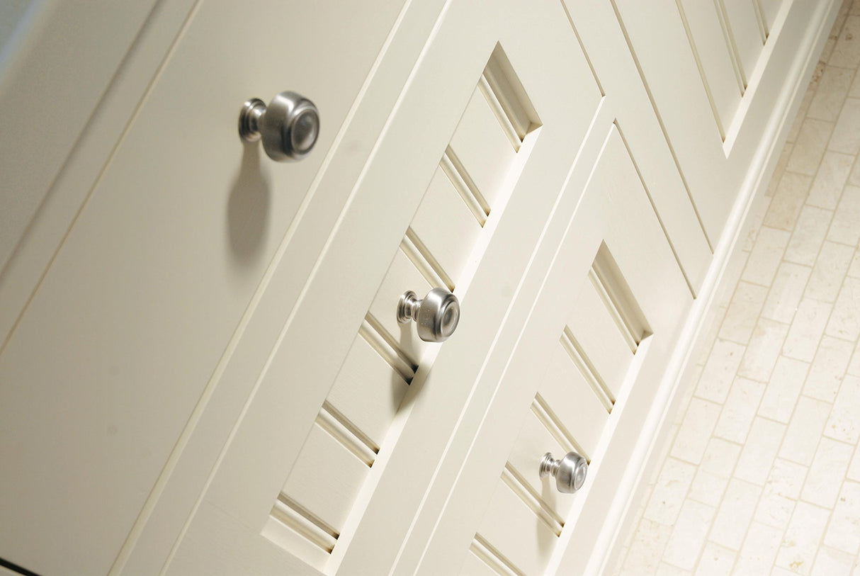 Amerock Cabinet Knob Satin Nickel 1-3/16 inch (30 mm) Diameter Kane 1 Pack Drawer Knob Cabinet Hardware