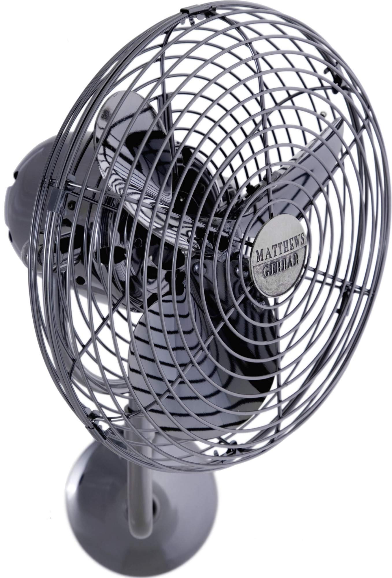 Matthews Fan MP-RED-MTL Michelle Parede vintage style wall fan in Rubi (Red) finish.