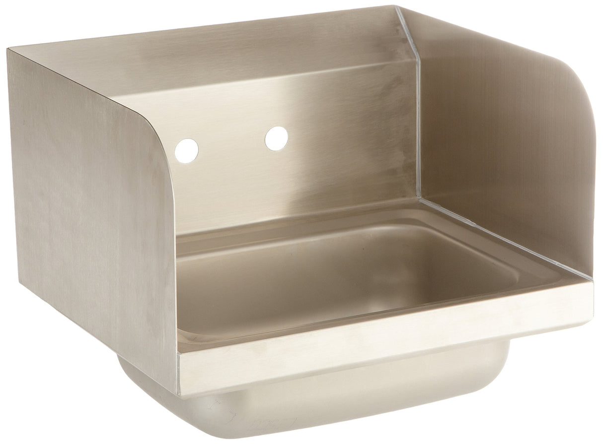 John Boos PBHS-W-1410-P-SSLR Stainless Steel 304 Pro-Bowl Hand Sink, Splash Mount Centered Faucet, Left and Right Side Splash, 14" Length x 10" Width 5" Depth