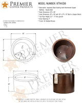 Premier Copper Products BTR45DB Japanese Style Soaking Hand Hammered Copper Bath Tub, Oil Rubbed Bronze