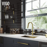 Gramercy Single Handle Pull-Down Spout Kitchen Faucet in Matte Brushed Gold