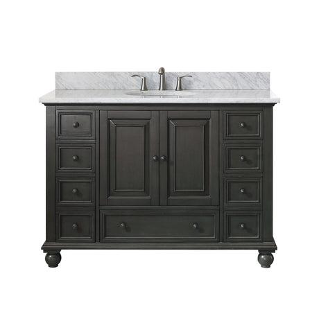 Avanity Thompson 49 in. Vanity in Charcoal Glaze finish with Carrara White Marble Top