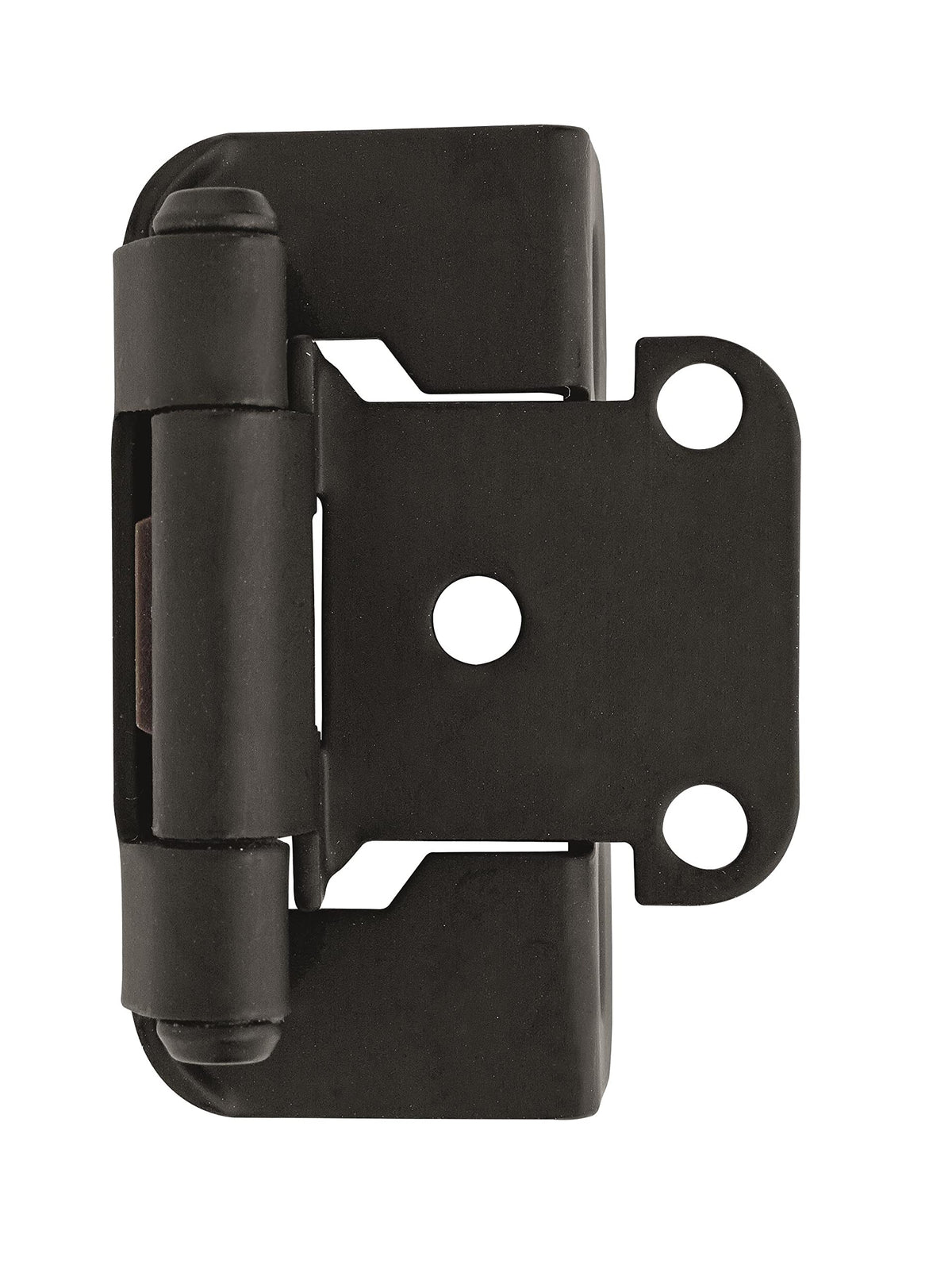 Amerock Cabinet Hinge 1/2 inch (13 mm) Overlay Hinge Matte Black 2 Pack Self-Closing Hinge Partial Wrap Hinge Cabinet Door Hinge