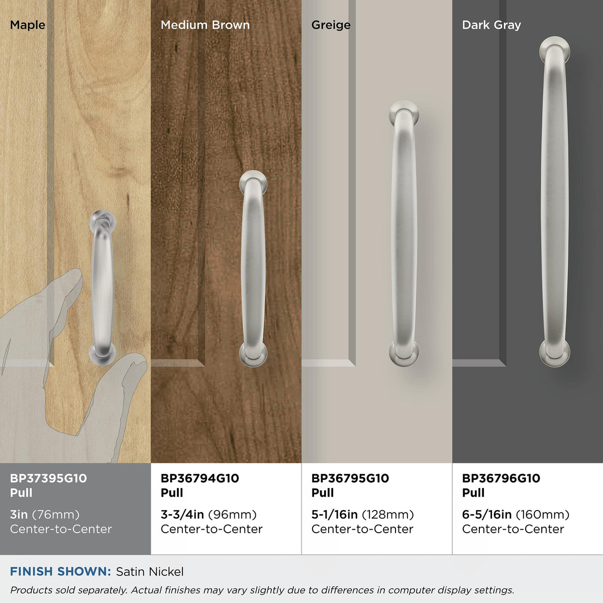 Amerock BP37395G10 Satin Nickel Cabinet Pull 3 in (76 mm) Center-to-Center Cabinet Handle Renown Drawer Pull Kitchen Cabinet Handle Furniture Hardware