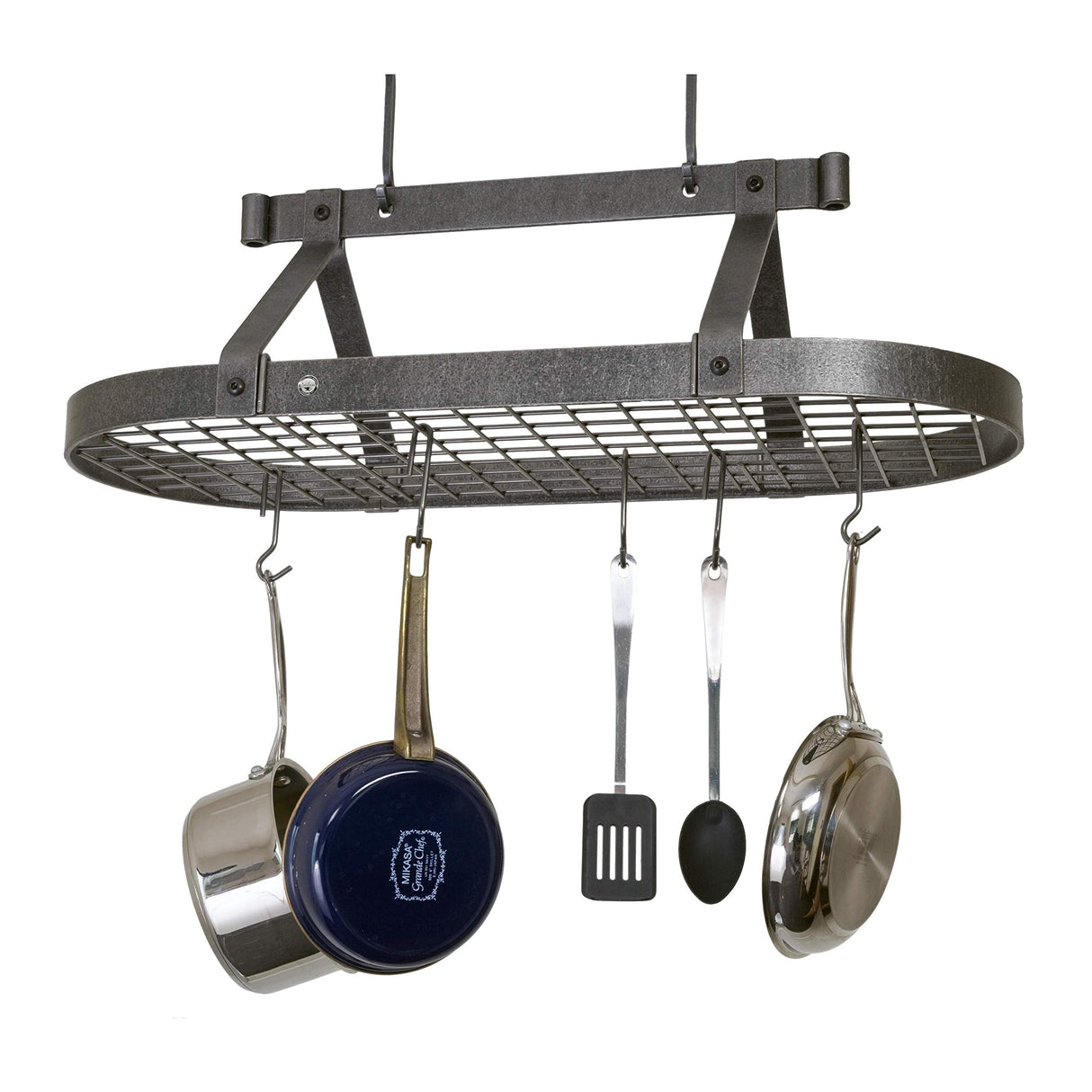 Enclume PR16BWG HS 36" Oval Ceiling Pot Rack w/ 18 Hooks HS