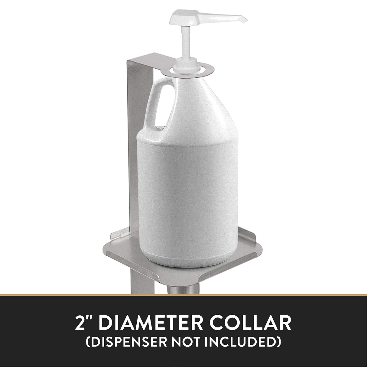 John Boos SDS-SB-3 Commercial Adjustable Stainless Steel Hand Sanitizer Jug Dispenser Holder/Stand, Maximum Height 52"