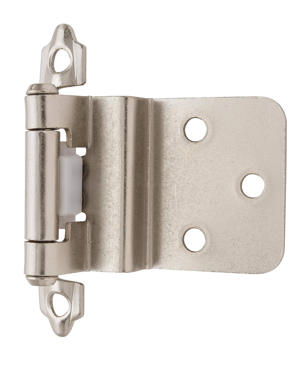 Amerock Cabinet Hinge 3/8 inch (10 mm) Inset Hinge Satin Nickel 2 Pack Self-Closing Hinge Face Mount Hinge Cabinet Door Hinge