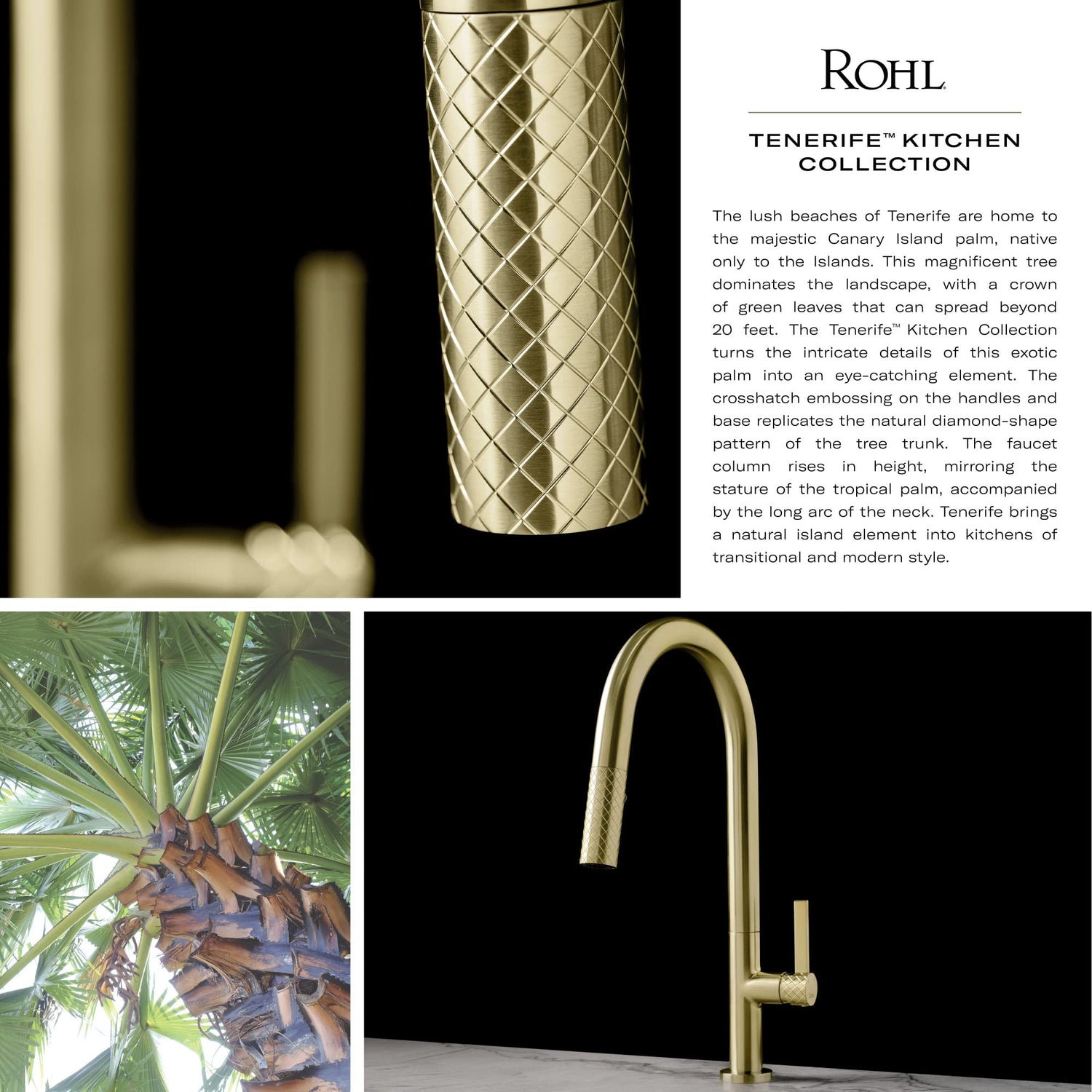 ROHL TE55D1LMSTN Tenerife™ Pull-Down Kitchen Faucet With C-Spout