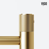 VIGO VGT2048 14.38" L -17.75" W -5.0" H Matte Stone Marigold Composite Rectangular Vessel Bathroom Sink in White with Faucet and Pop-Up Drain in Matte Gold