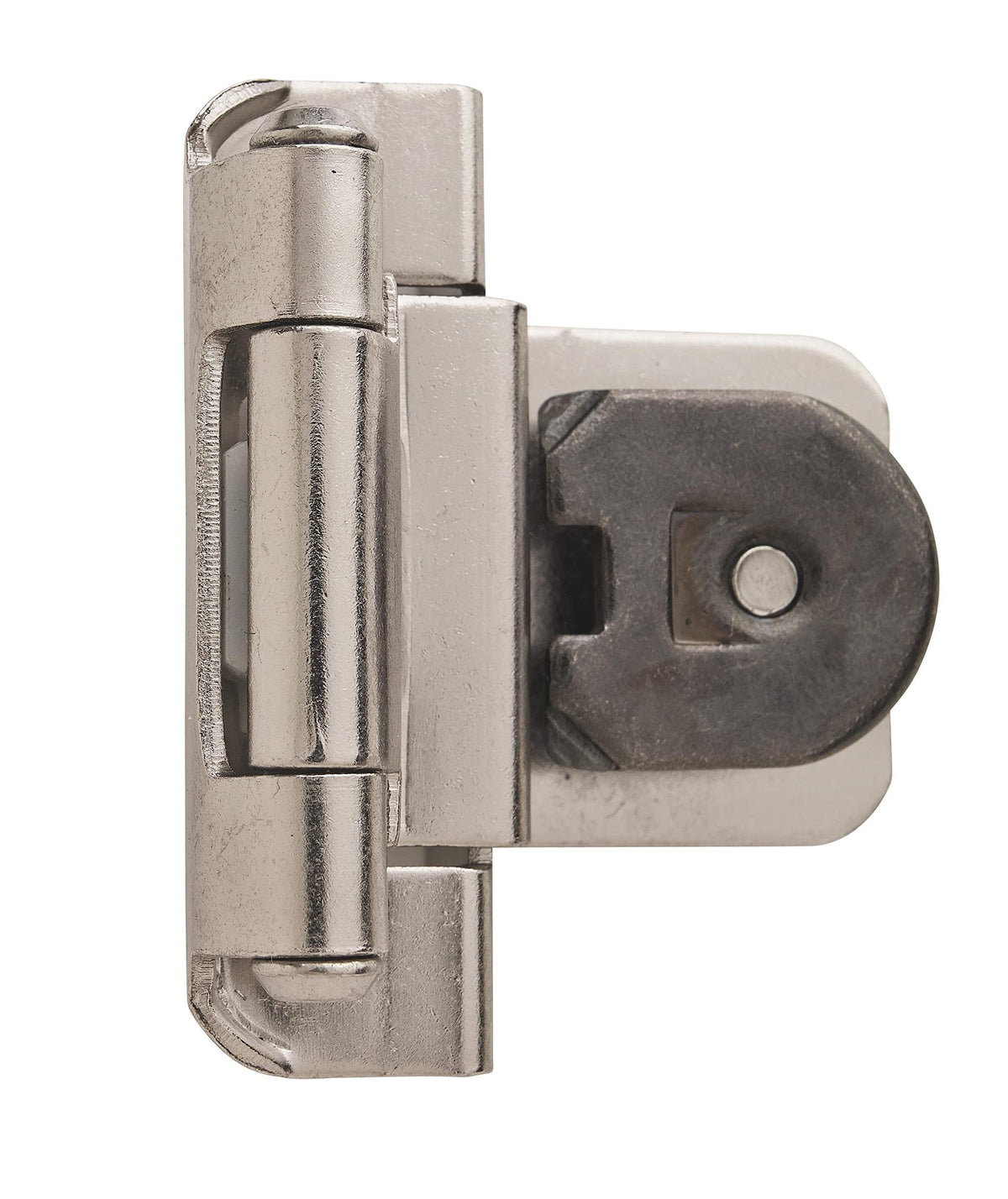 Amerock Double Demountable Cabinet Hinge 3/8 inch (10 mm) Inset Hinge Satin Nickel 2 Pack Self-Closing Hinge Cabinet Door Hinge