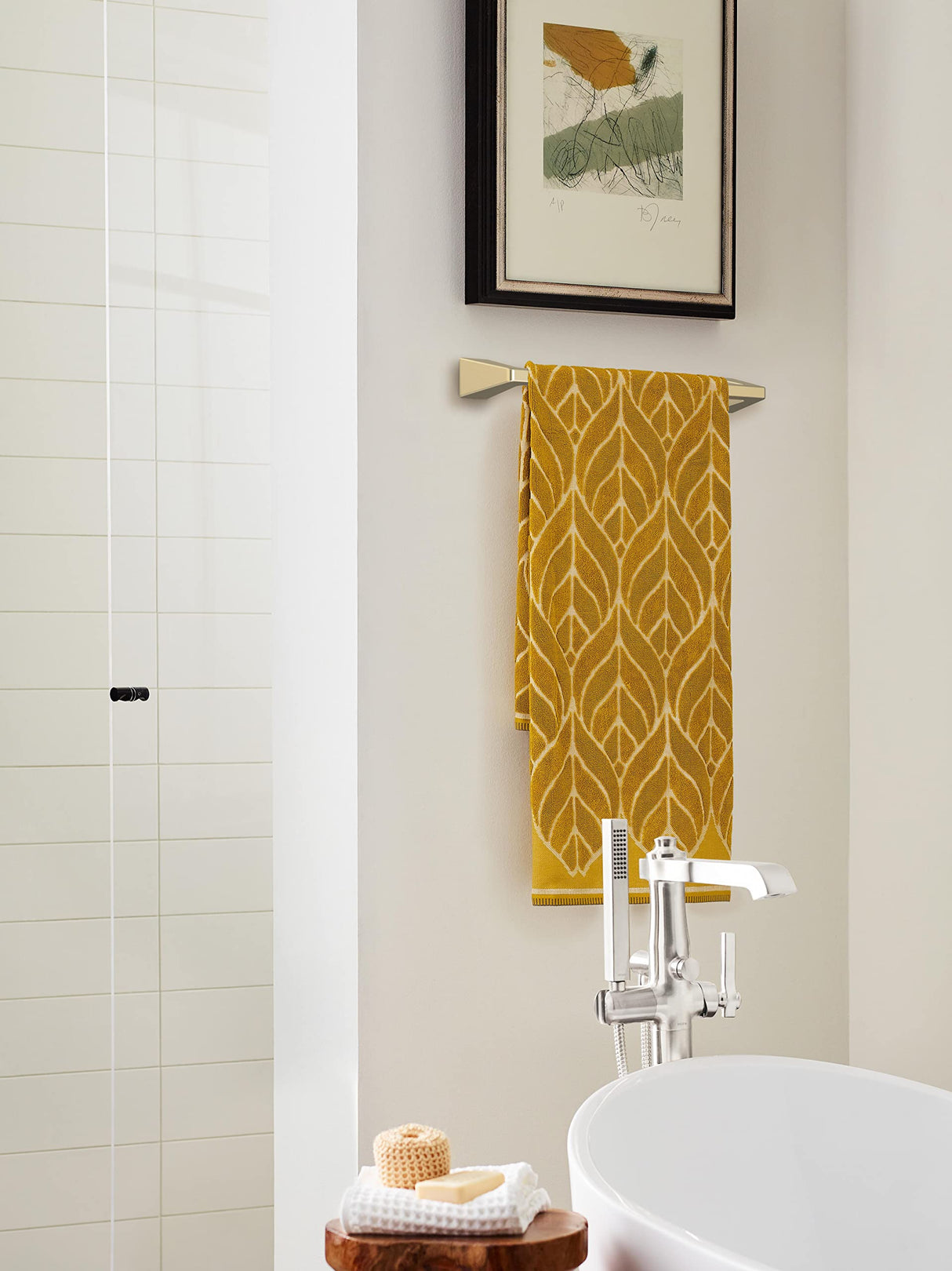 Amerock BH36003BBZ Golden Champagne Towel Bar 18 in (457 mm) Towel Rack Blackrock Bathroom Towel Holder Bathroom Hardware Bath Accessories