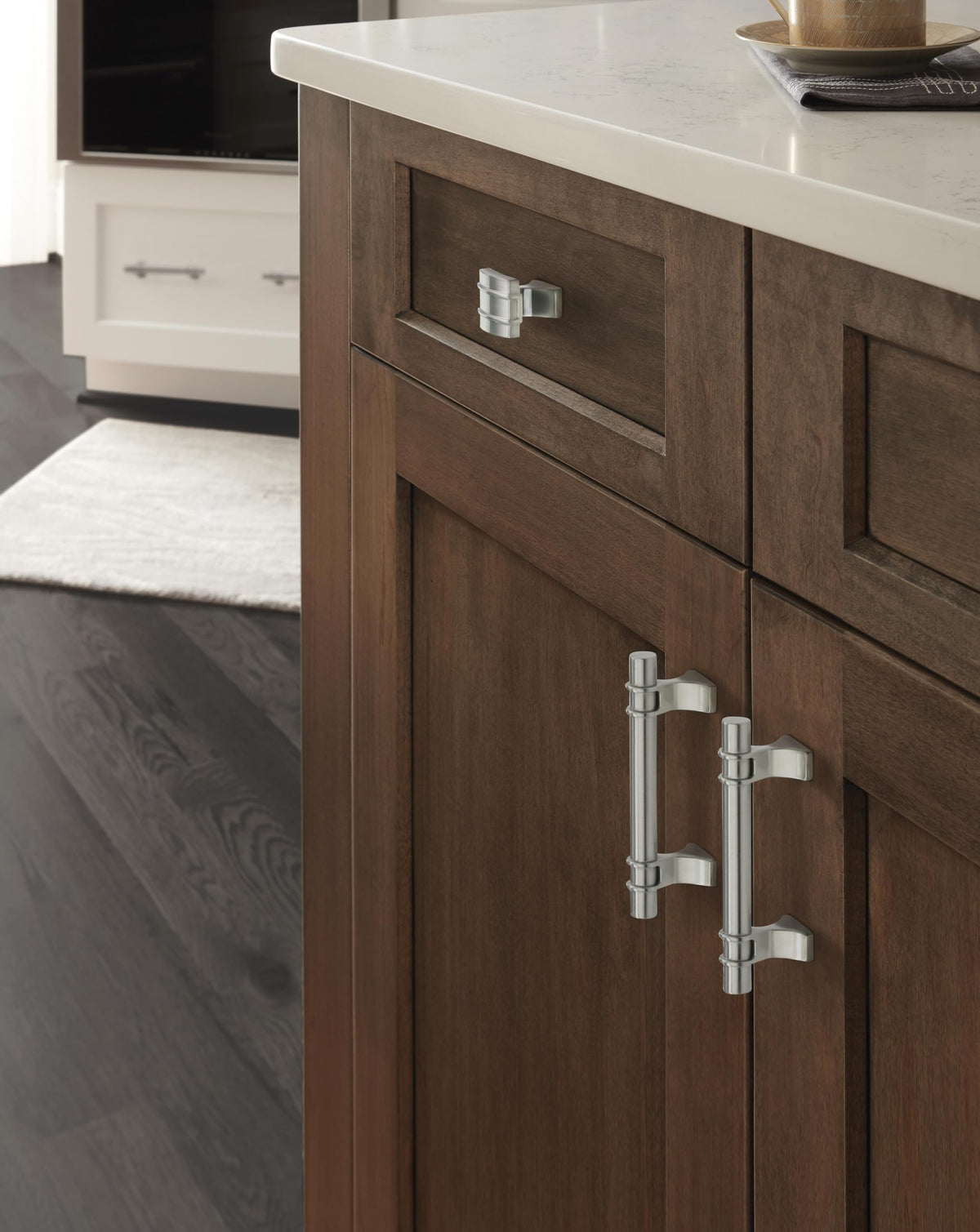 Amerock Cabinet Knob Satin Nickel 1-1/4 inch (32 mm) Length Davenport 1 Pack Drawer Knob Cabinet Hardware