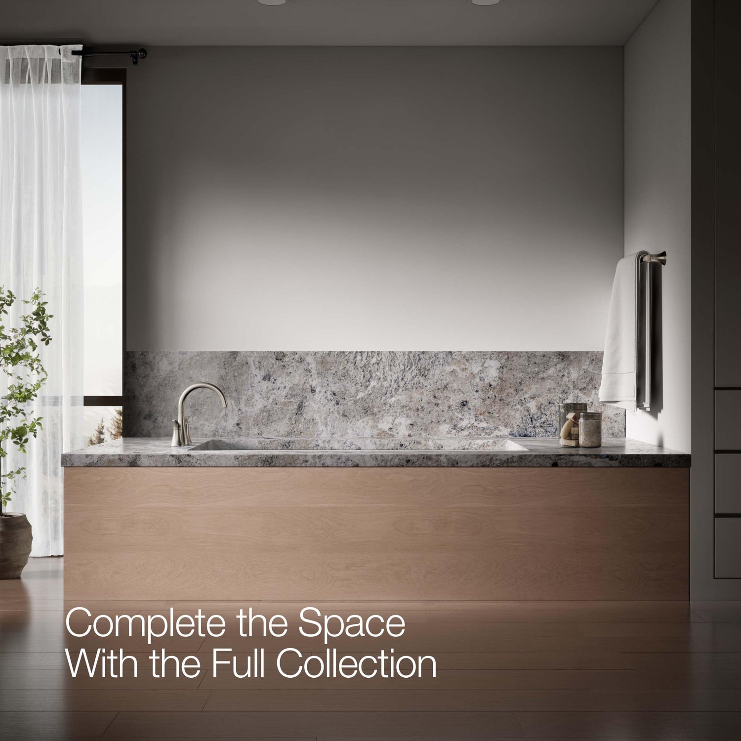 Kohler T26426-4-CP SIMPLICE Deck-mount bath faucet trim, Polished Chrome