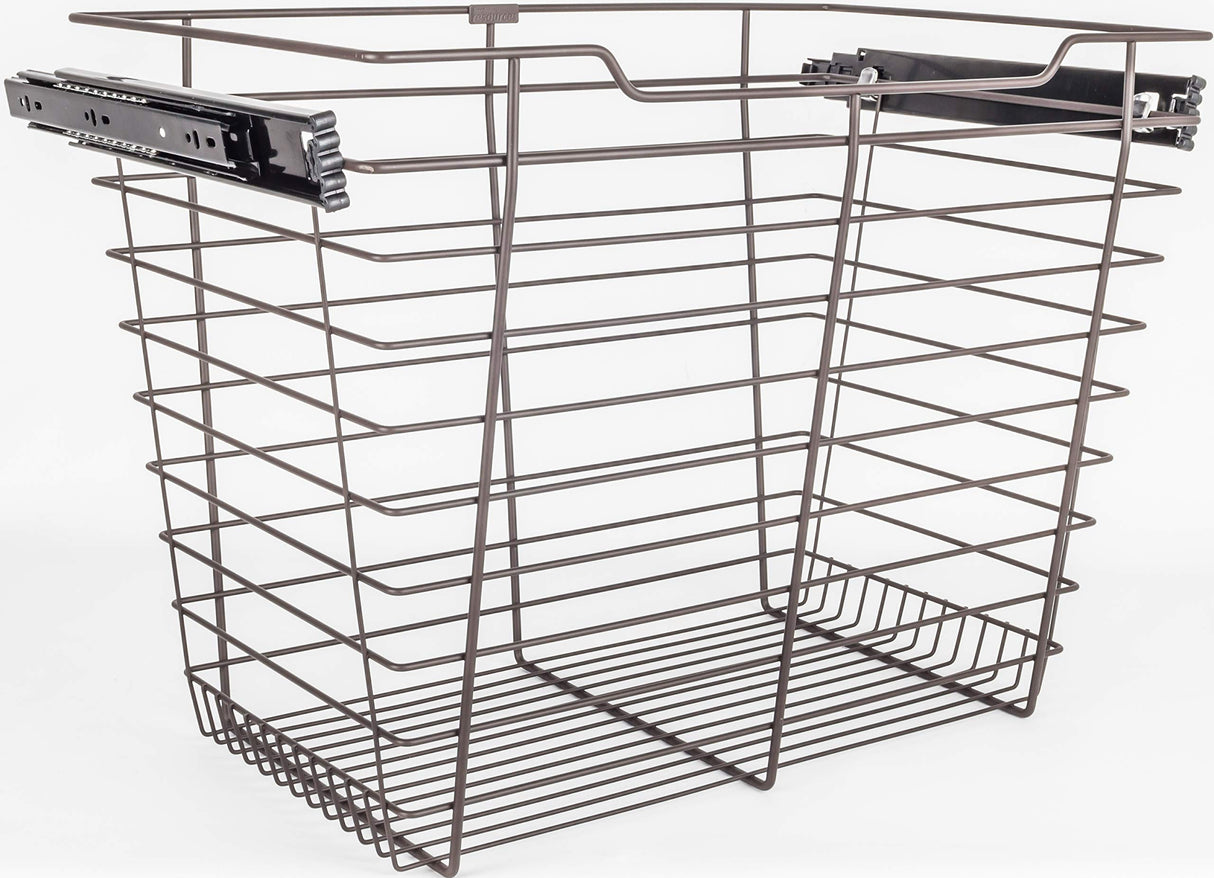 Hardware Resources POB1-161717ORB Dark Bronze Closet Pullout Basket with Slides 16"D x 17"W x 17"H