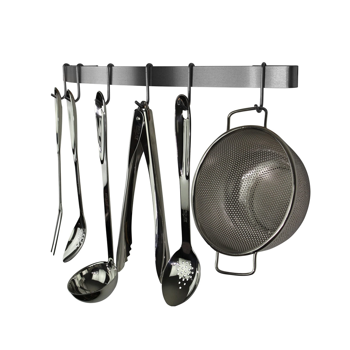 Enclume DWR1 SS 24" Curved Wall Rack Utensil Bar w/ 6 Hooks SS