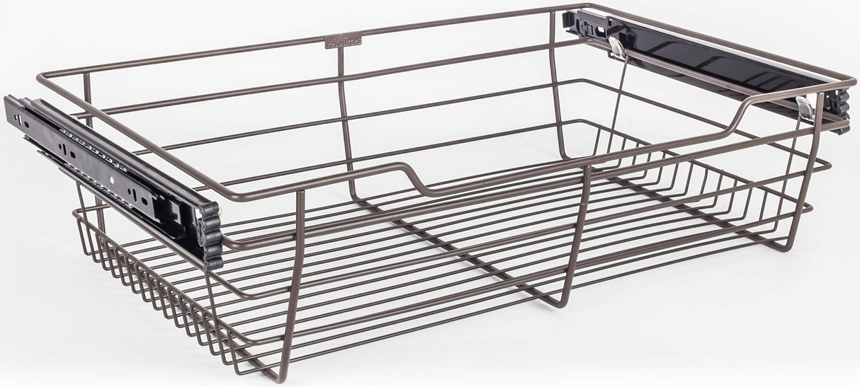 Hardware Resources POB1-16236ORB Dark Bronze Closet Pullout Basket with Slides 16"D x 23"W x 6"H