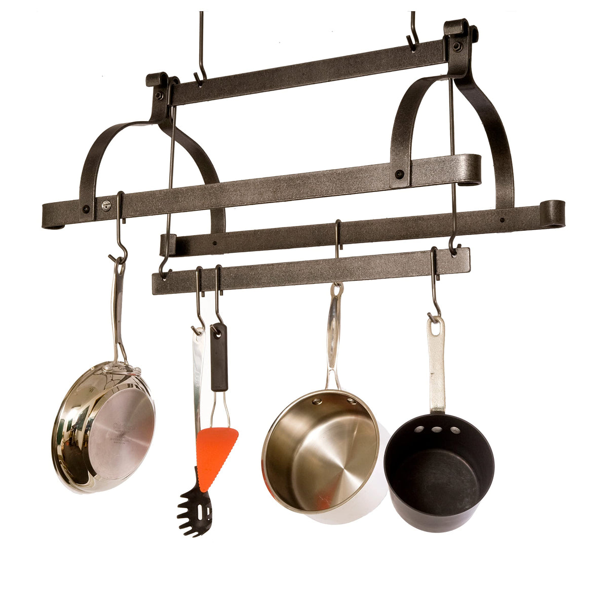 Enclume PR38 HS Three Bar Ceiling Pot Rack w/ 18 Hooks HS