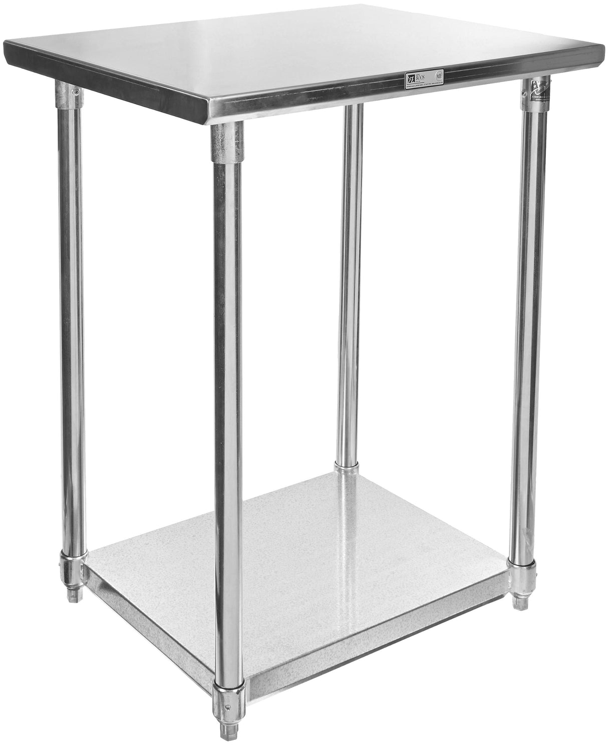 John Boos ST6-3036GSK 16 Gauge Stainless Steel Work Table, Flat Top, Galvanized Base and Shelf, 36" x"30"