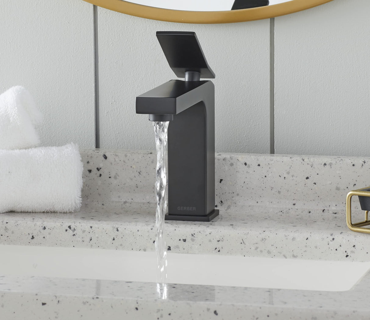 Gerber D225019BS Satin Black Avian Single Handle Lavatory Faucet