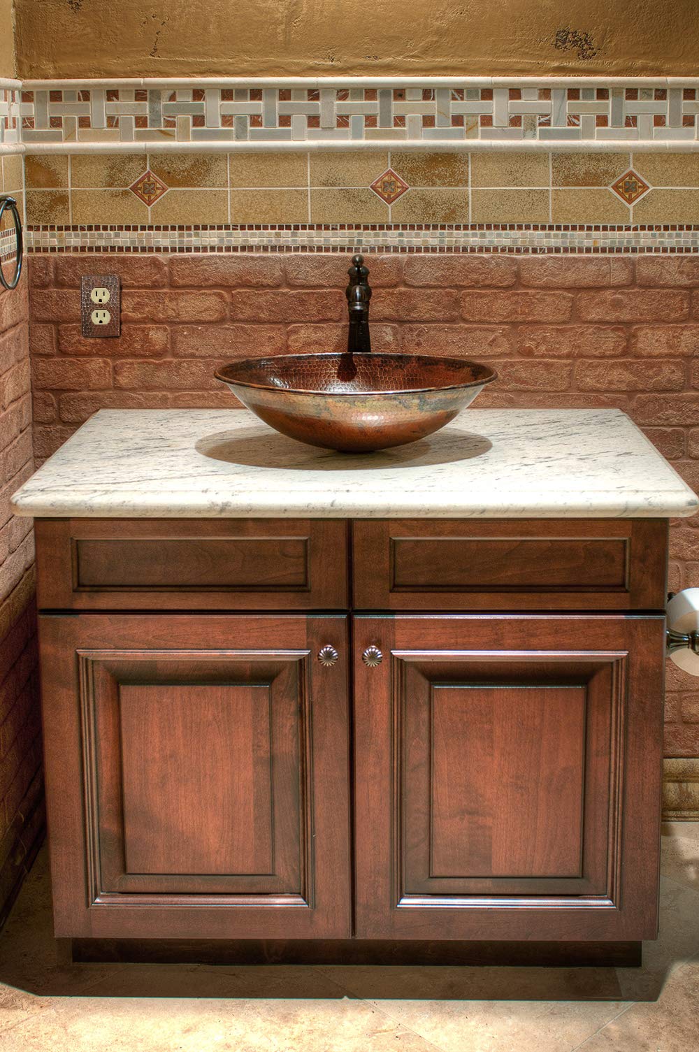 Premier Copper Products SO2 Copper Switch Plate Single Duplex with Two Hole Outlet Cover, Oil Rubbed Bronze