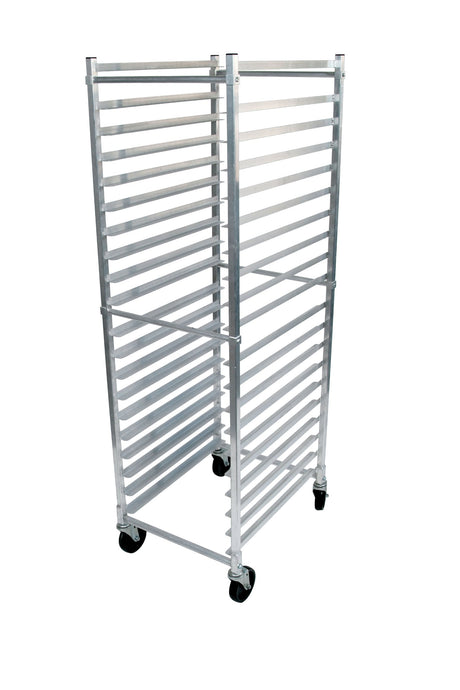 John Boos ABPR-1820-3KD Aluminum 6063 Front Load Mobile Pan Rack with 5" Casters, Standard, 20 Capacity, 26" Length x 20-1/2" Width 69" Height