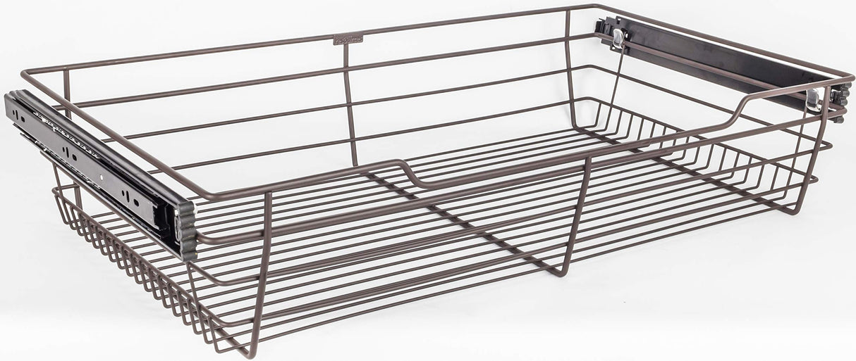 Hardware Resources POB1-14296ORB Dark Bronze Closet Pullout Basket with Slides 14"D x 29"W x 6"H
