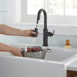 Gerber D150537BS Satin Black Kinzie Single Handle Pull-down Prep Faucet