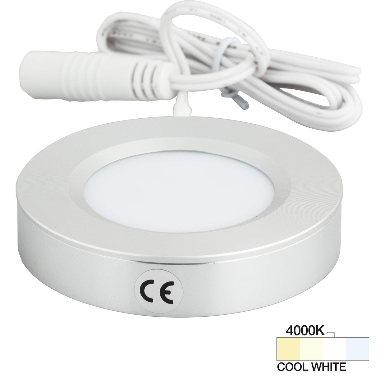 Task Lighting L-PS-FR-3BA-40 180 Lumen Pearl Series Puck Light, Brushed Aluminum 4000K Cool White