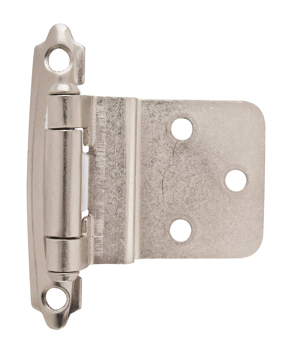 Amerock Cabinet Hinge 3/8 inch (10 mm) Inset Hinge Satin Nickel 2 Pack Self-Closing Hinge Face Mount Hinge Cabinet Door Hinge